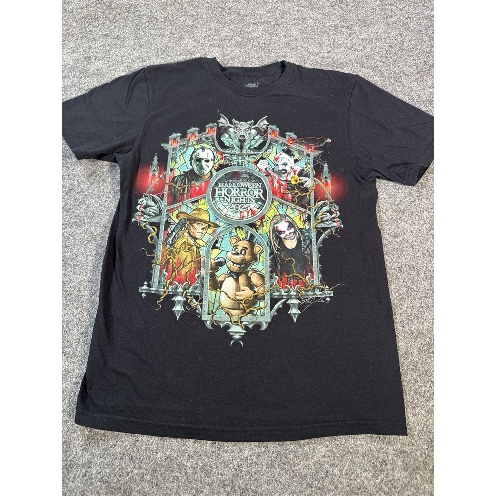Universal HHN Halloween Horror Nights 2025 Stained Glass House Shirt Fnaf Small